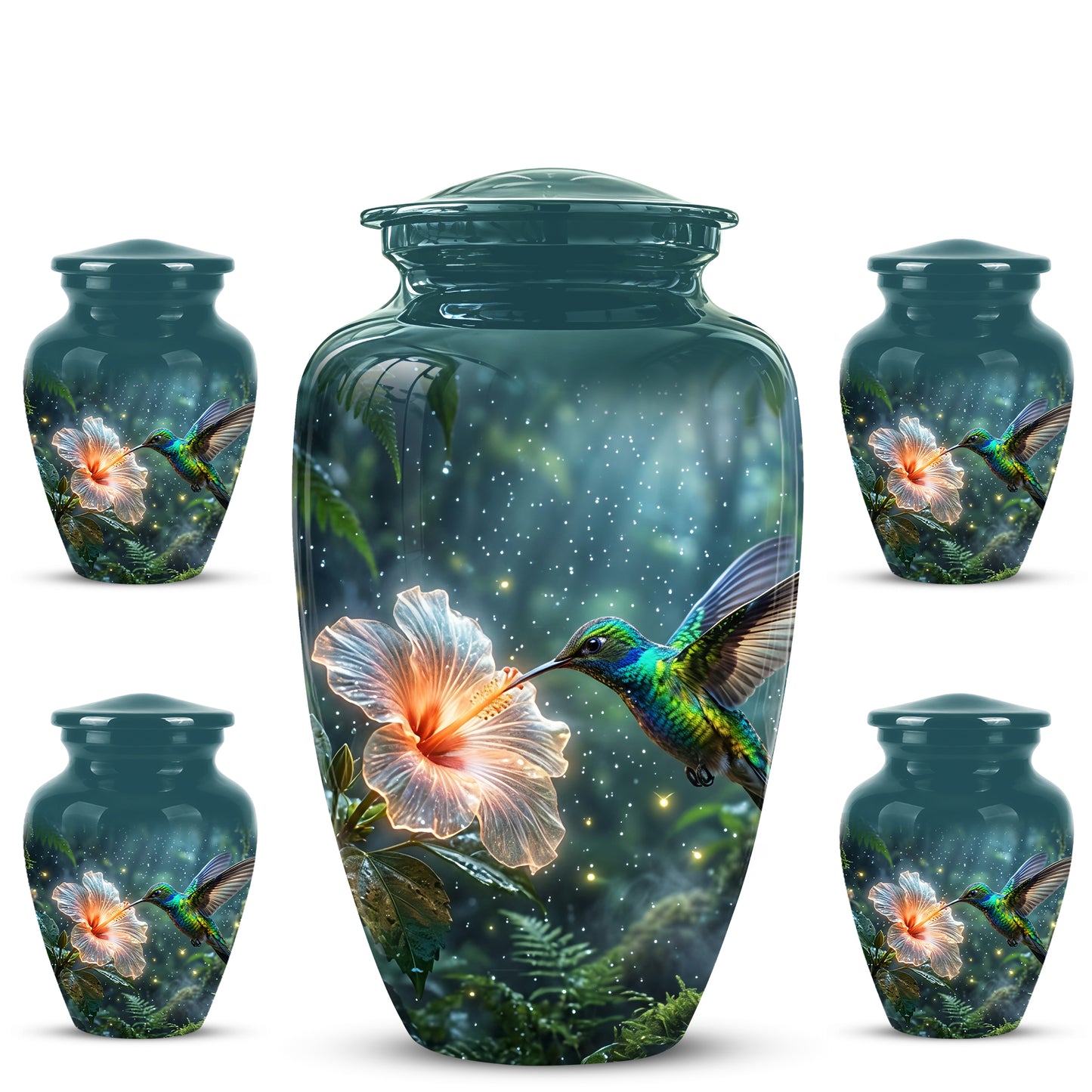 Hummingbird Cremation Urn for Ashes - Elegant Floral Memorial Urn