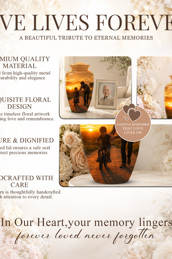 Father & Son Themed Urn - Handcrafted Custom Memorial Urns For Ashes
