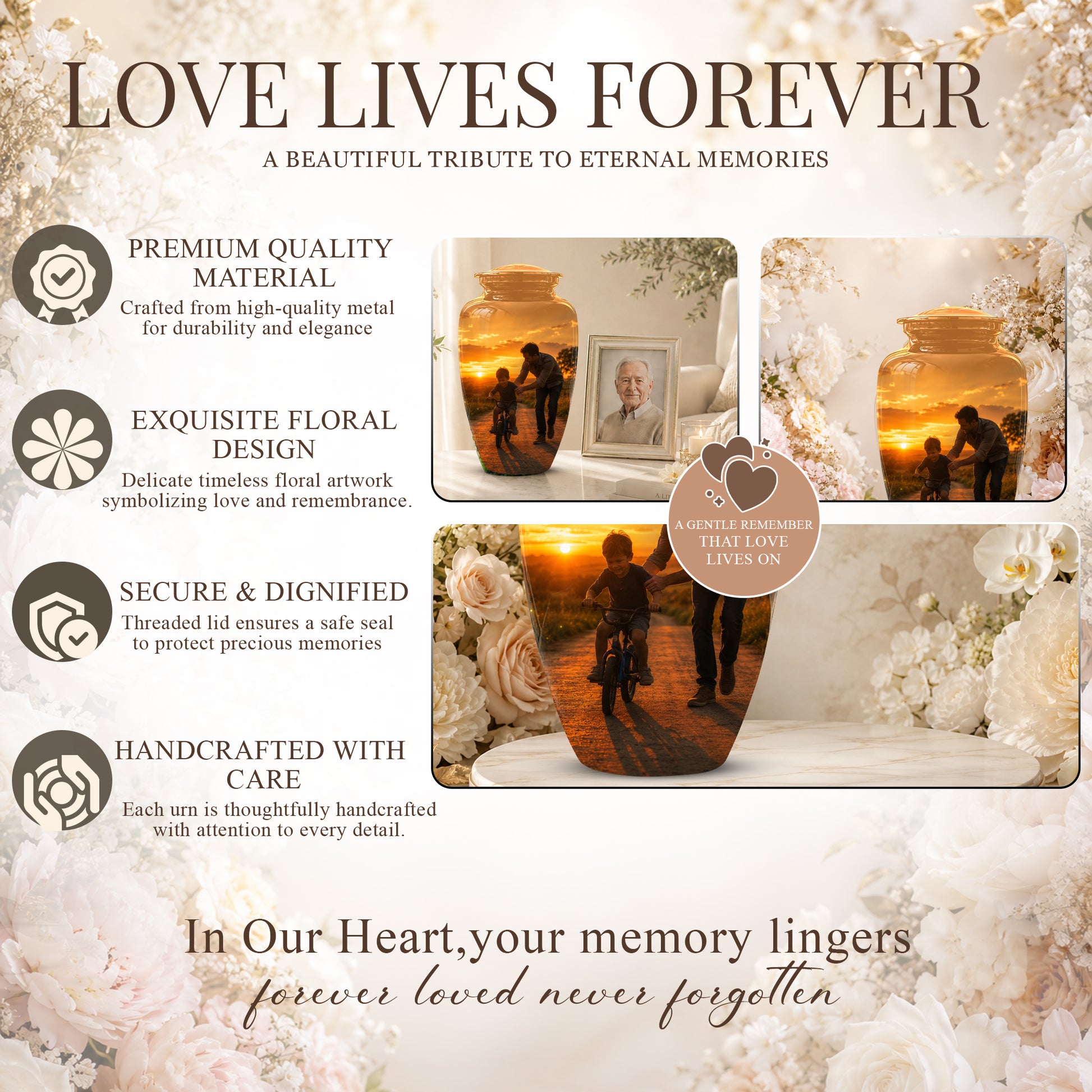 Father & Son Themed Urn - Handcrafted Custom Memorial Urns For Ashes