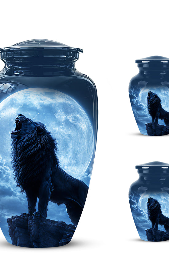 Roaring Lion Cremation Urn - Handcrafted Personalized Urns For Ashes