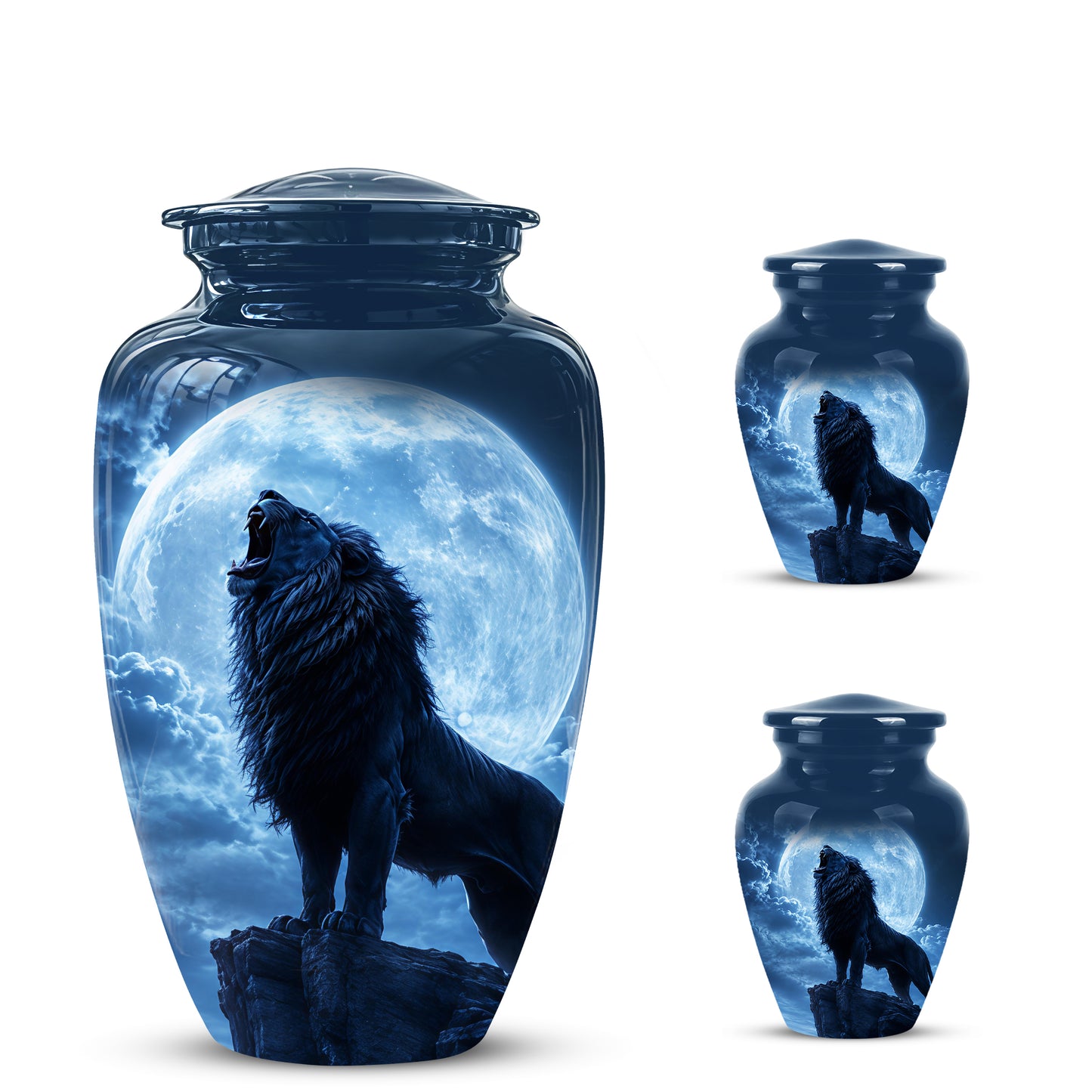 Roaring Lion Cremation Urn - Handcrafted Personalized Urns For Ashes
