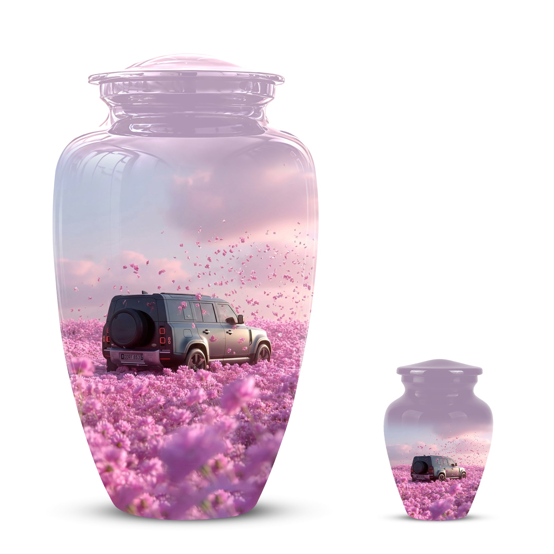 Personalized Car Cremation Urn - Pink Memorial Urns For Women Ashes