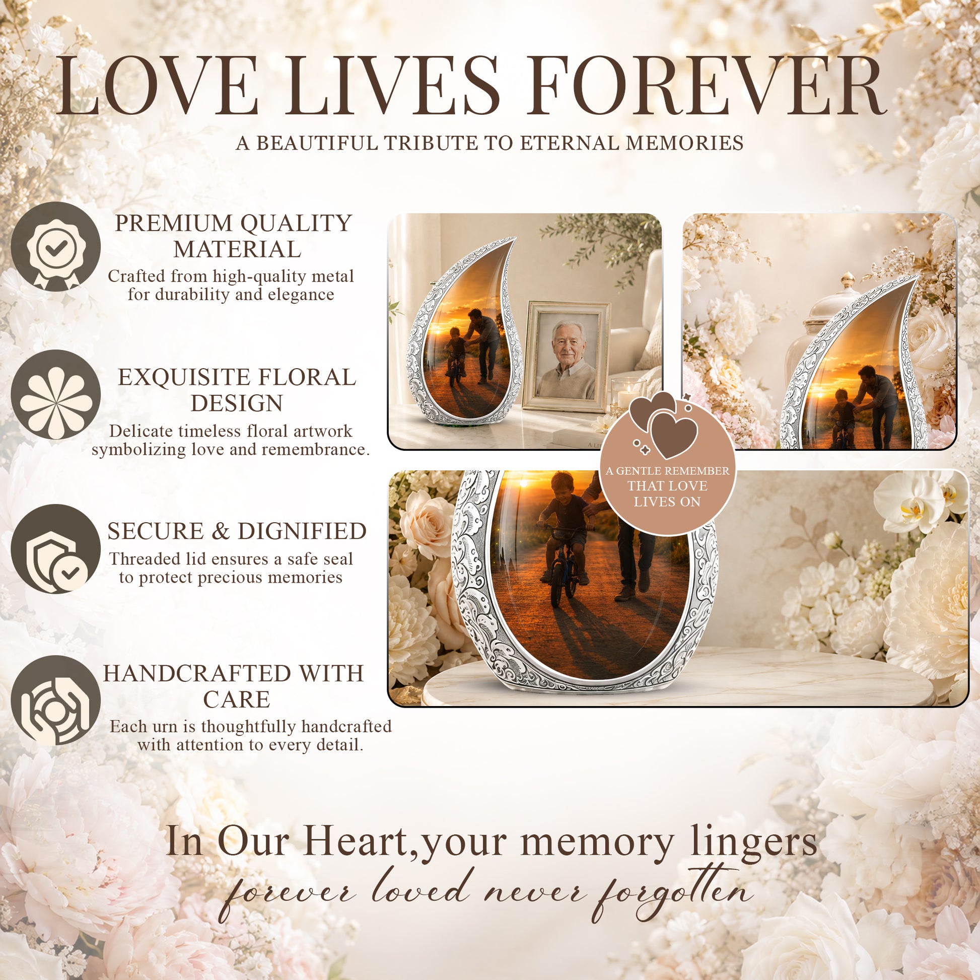 Father & Son Themed Urn - Handcrafted Custom Memorial Urns For Ashes
