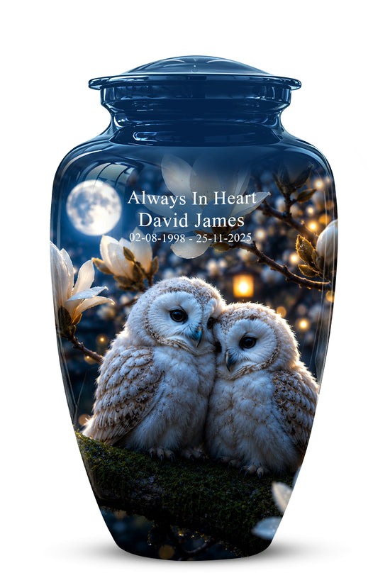 Owl Couple Cremation Urn - Beautiful Memorial Urns For Lover's Ashes