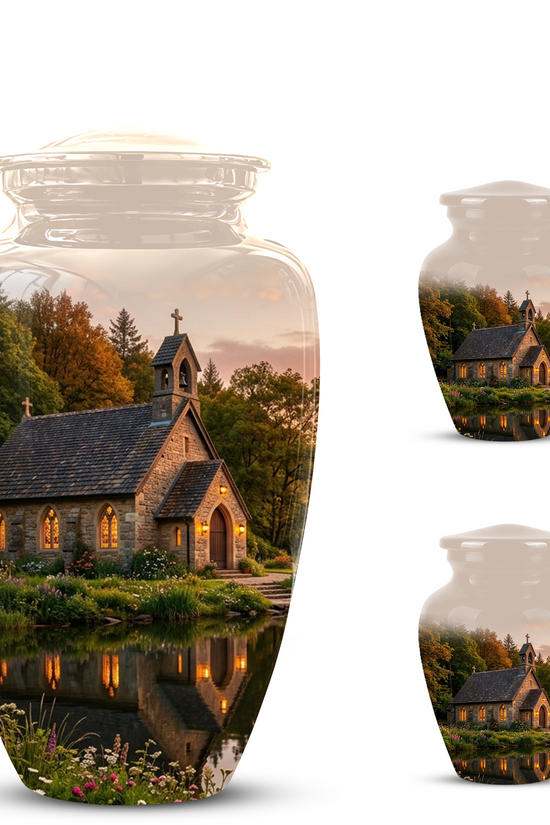 Christian Church Cross Burial Urn - Spiritual Burial Urns For Human Ashes