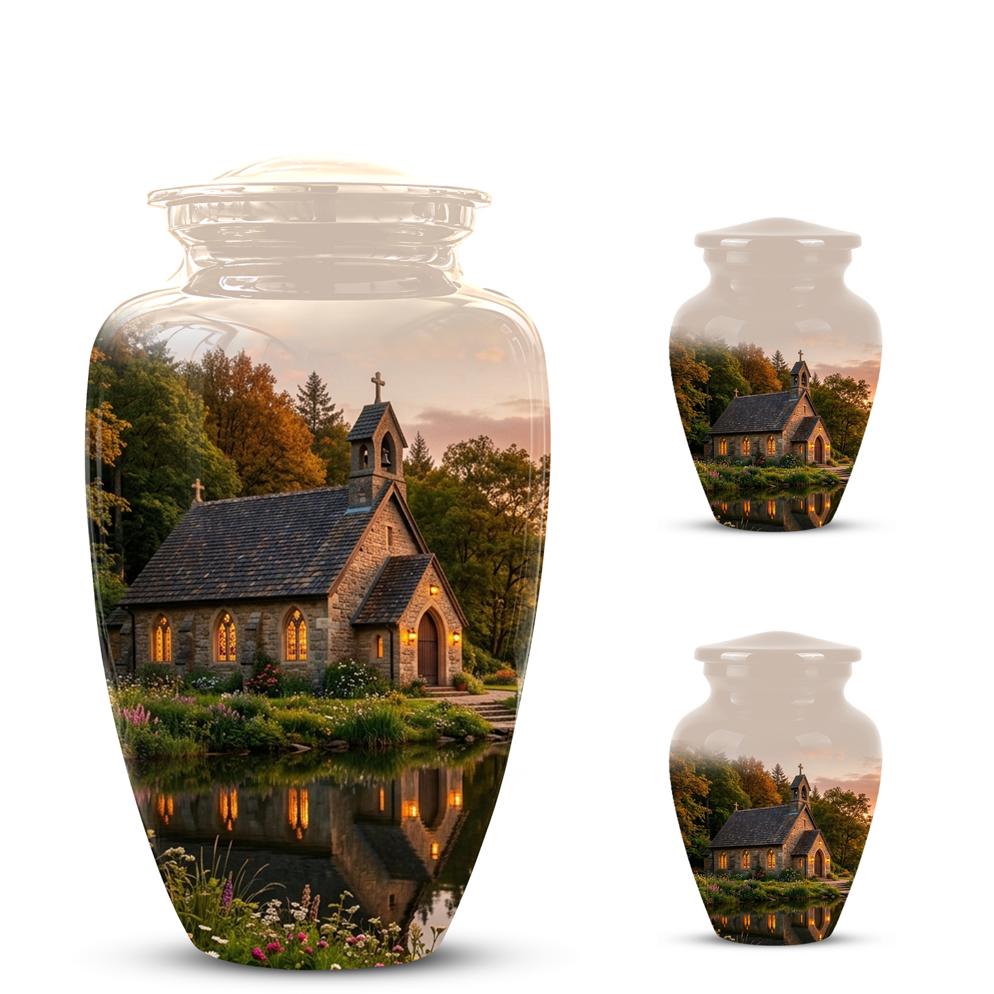 Christian Church Cross Burial Urn - Spiritual Burial Urns For Human Ashes