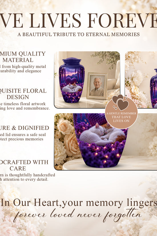 Eternal Resting Cat Cremation Urn - Personalized Urns For Pet Cat Ashes