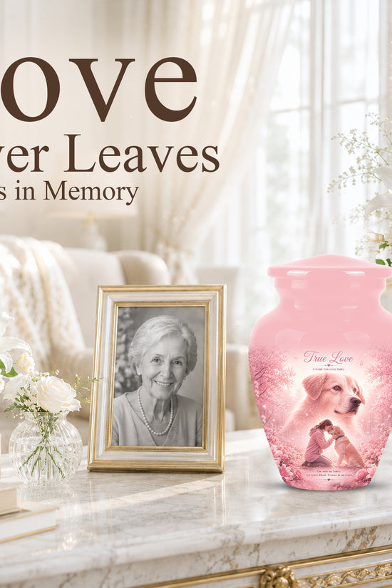 Pink Pet Dog Memorial Urn – Dog Burial Urn for Pets Ashes