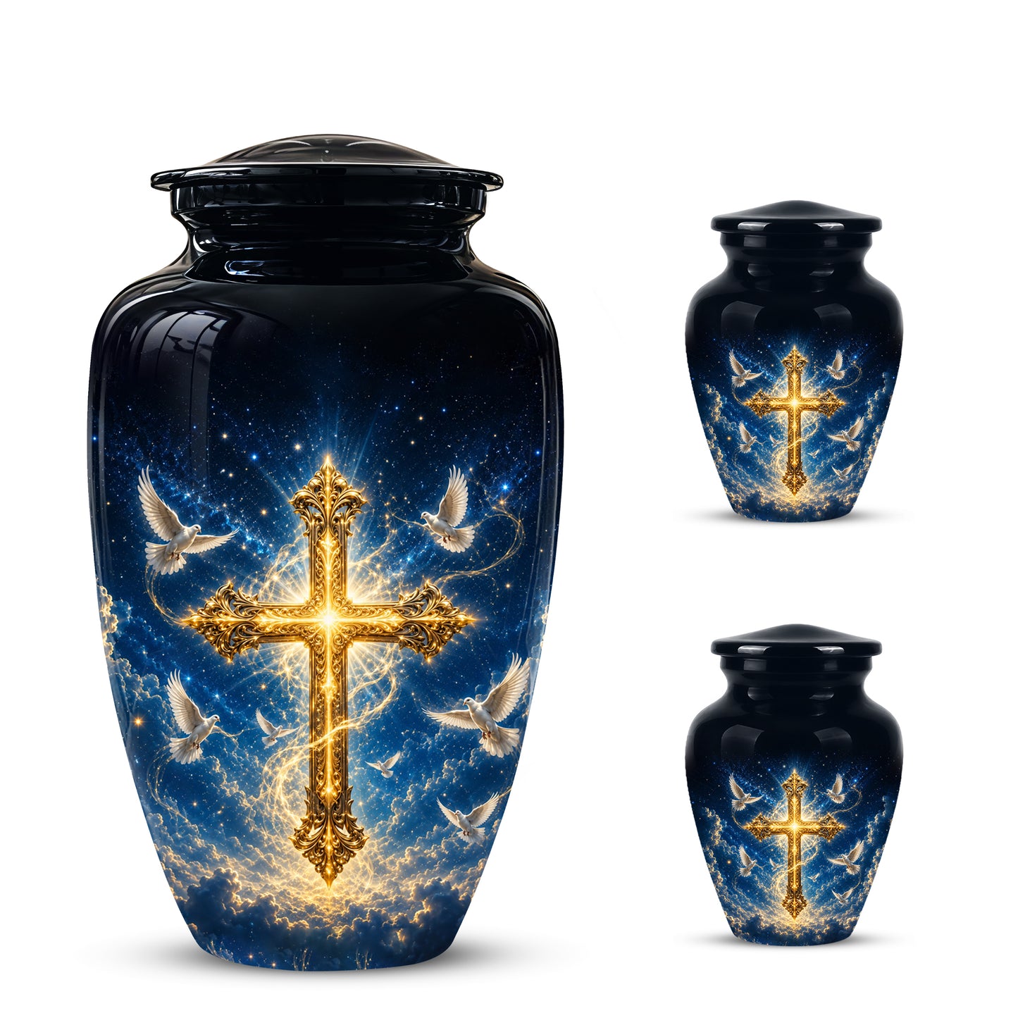 Golden Cross Cremation Urn – Celestial Urns For Men & Women Ashes