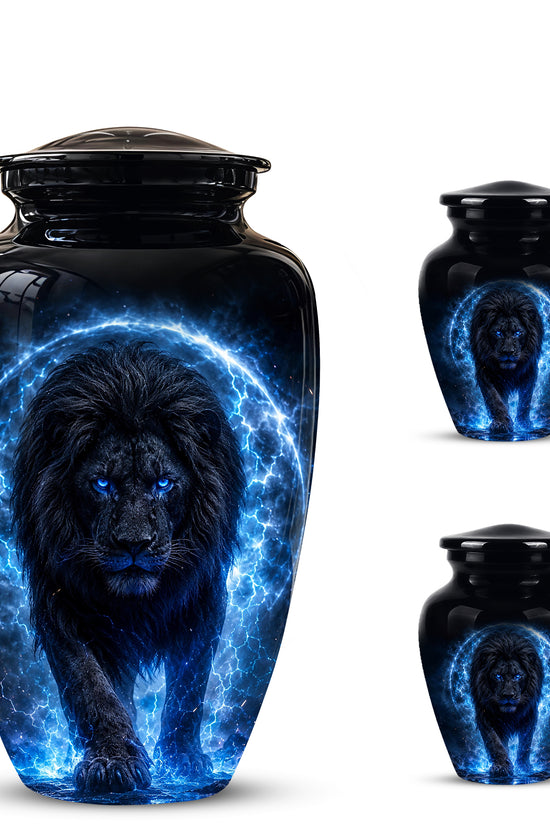 Black Lion Cremation Urns - Personalized Memorial Urns For Human Ashes
