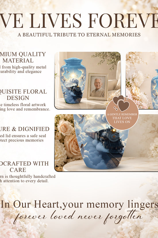 Heavenly Train Cremation Urn – Angel Clouds Memorial Urns For Ashes