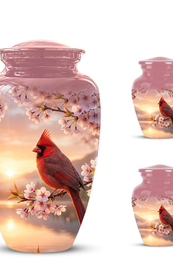 Cardinal Bird Themed Urn - Beautiful Memorial Urns For Spiritual Ashes