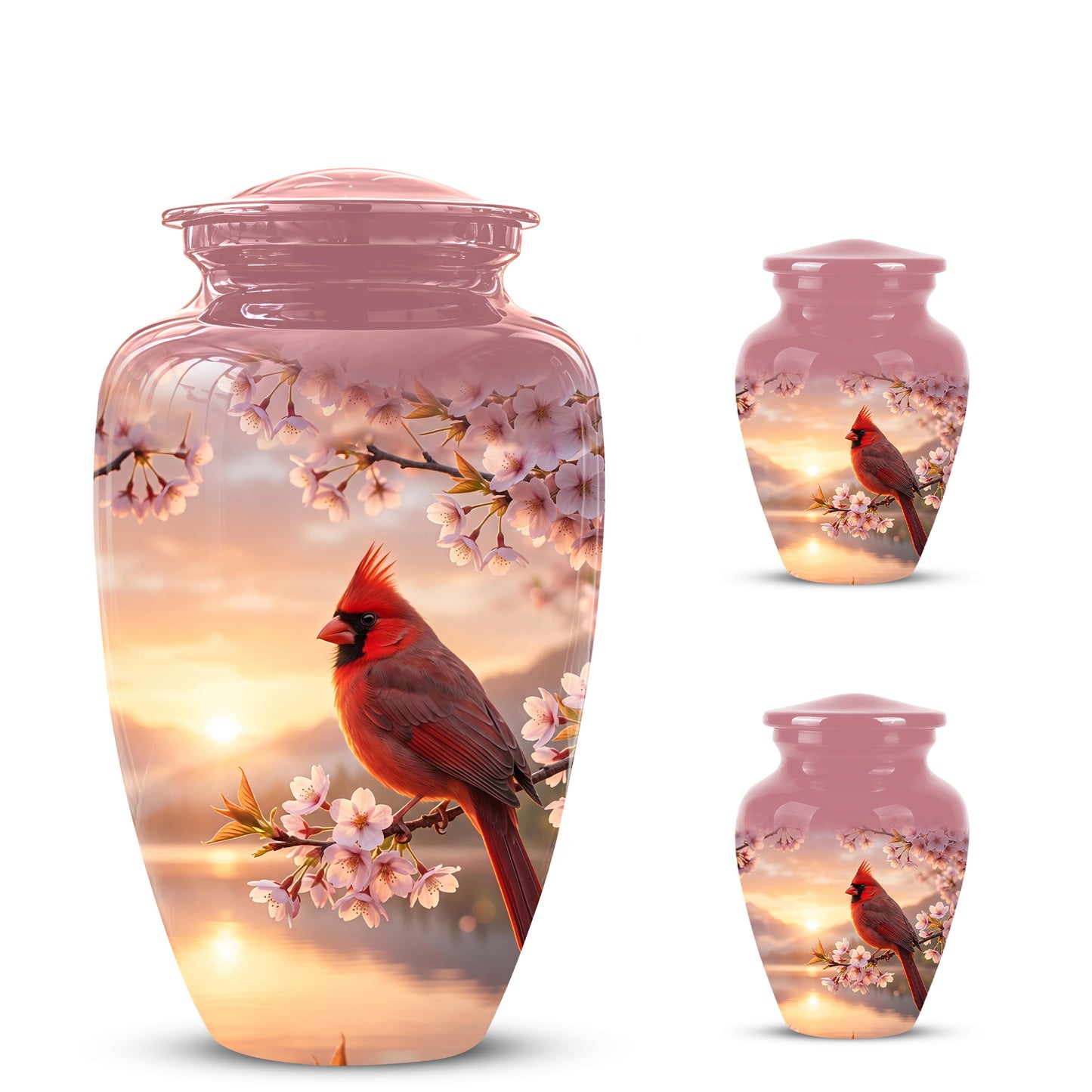 Cardinal Bird Themed Urn - Beautiful Memorial Urns For Spiritual Ashes