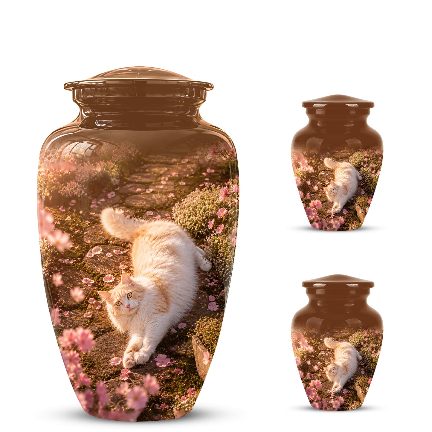Fluffy Cat Cremation Urn - Custom Burial Memorial Urns On Sale