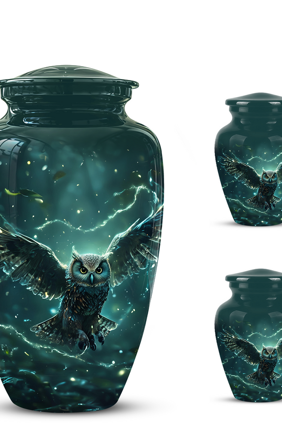 Flying Owl Cremation Urn - Night Owl Burial Urns For Human Ashes