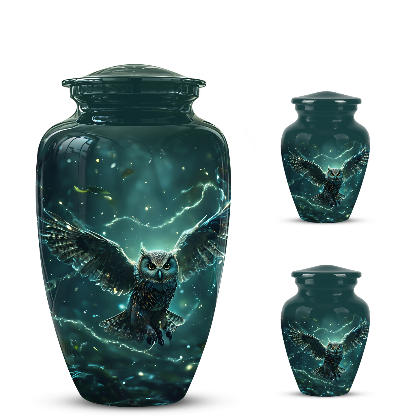Flying Owl Cremation Urn - Night Owl Burial Urns For Human Ashes