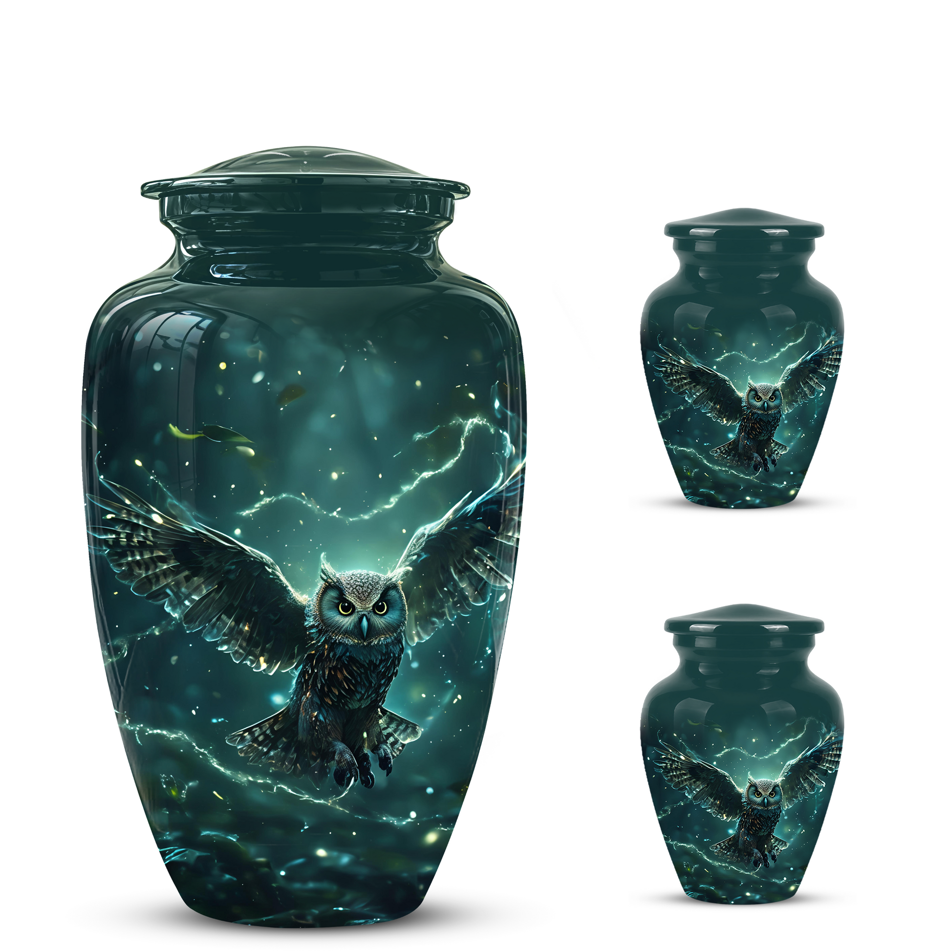Flying Owl Cremation Urn - Night Owl Burial Urns For Human Ashes
