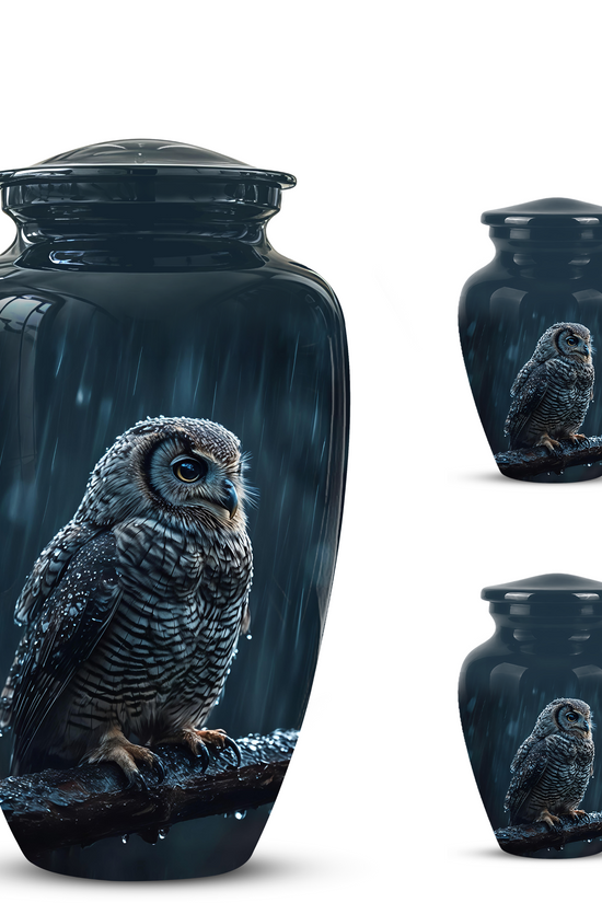 Snowy Owl Cremation Urn - Night Owl Burial Urns For Human Ashes
