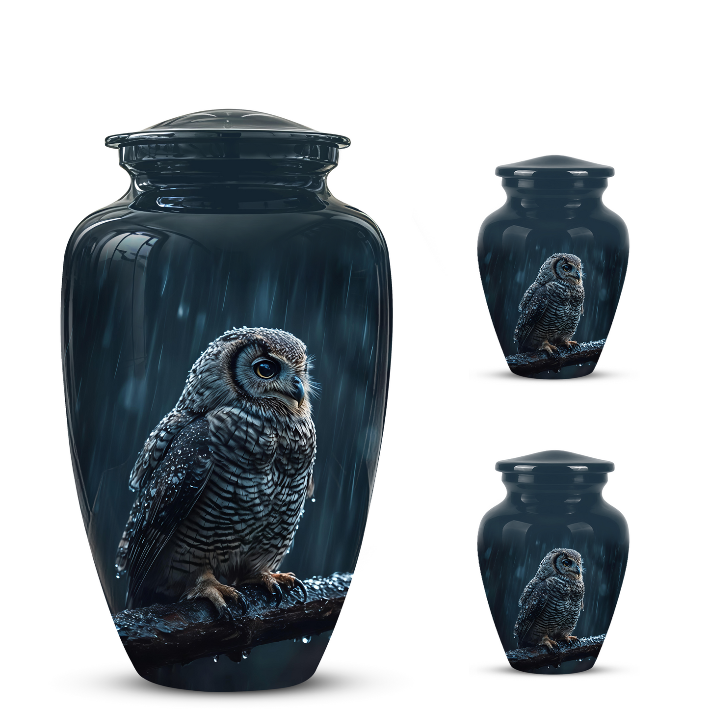 Snowy Owl Cremation Urn - Night Owl Burial Urns For Human Ashes
