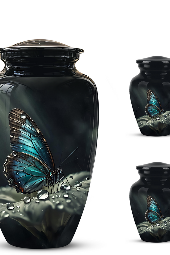 Blue Morpho Butterfly Cremation Urn - Beautiful Burial Urns For Mom Ashes