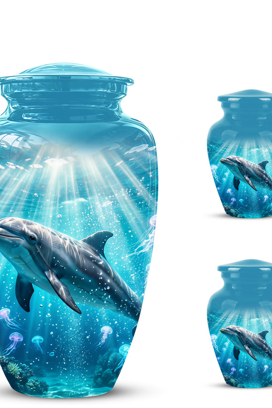 Dolphin Themed Urn - Beautifully Handcrafted Burial Urns For Mom Ashes