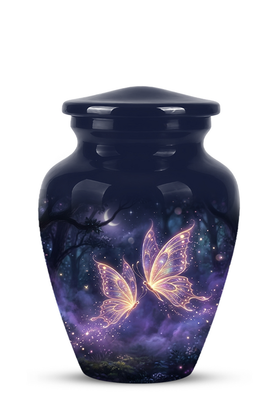 Purple Butterfly Cremation Urn - Beautiful Urns for Women Ashes
