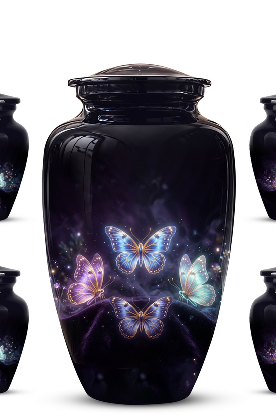 Flying Butterfly Urns For Mom Ashes - Handcrafted Black Cremation Urns