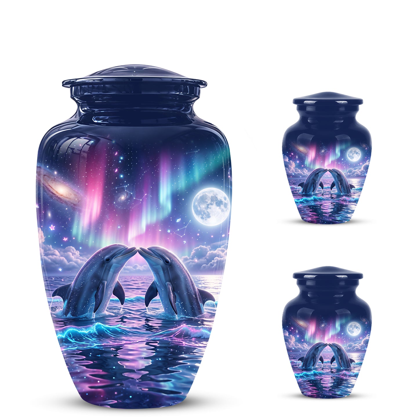 Twin Dolphin Memorial Urn - Beautiful Cremation Urns For Women Ashes
