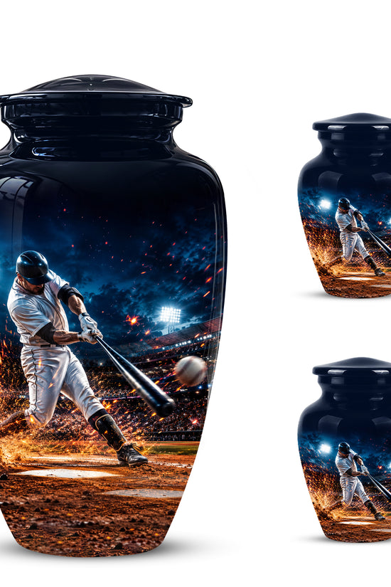 Elegant Baseball Funeral Urn - Decorative Burial Urns For Human Ashes