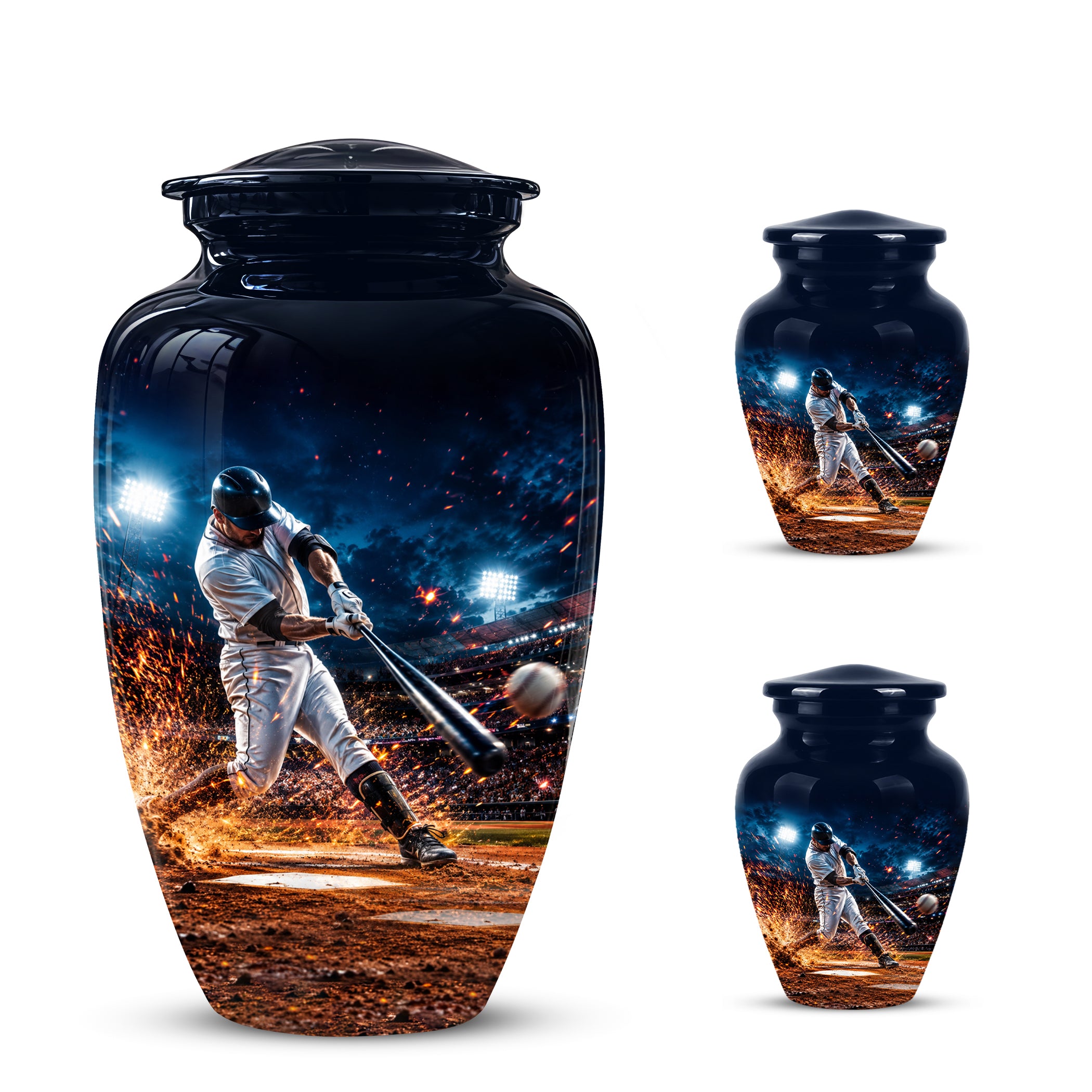 Elegant Baseball Funeral Urn - Decorative Burial Urns For Human Ashes