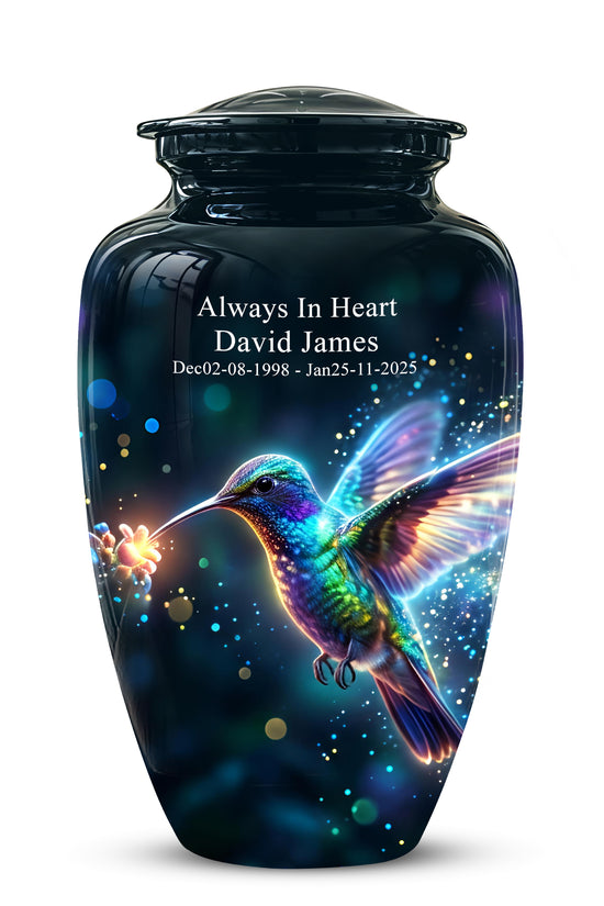 Celestial Colorful Hummingbird Cremation Urn - Majestic Funeral Urns