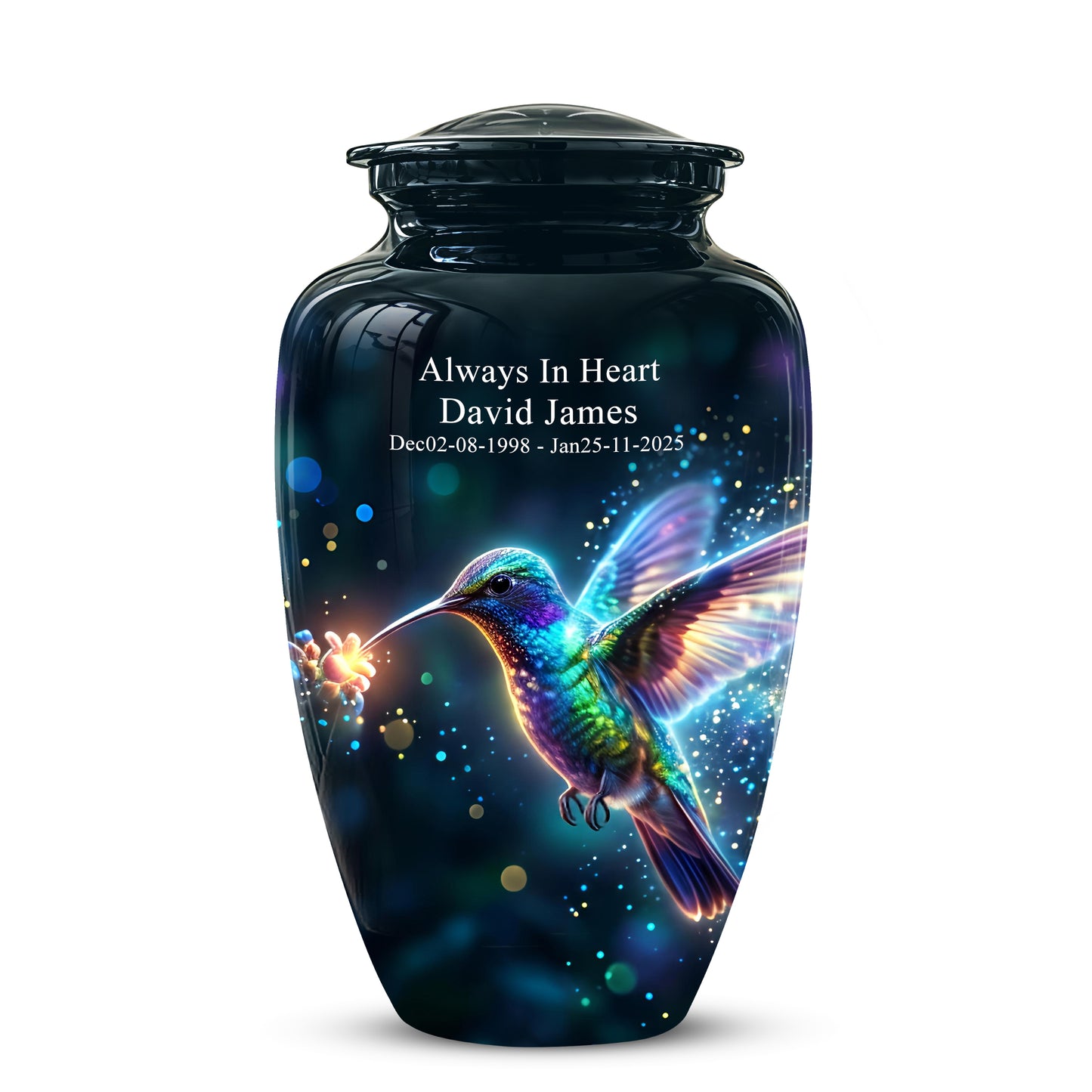 Celestial Colorful Hummingbird Cremation Urn - Majestic Funeral Urns