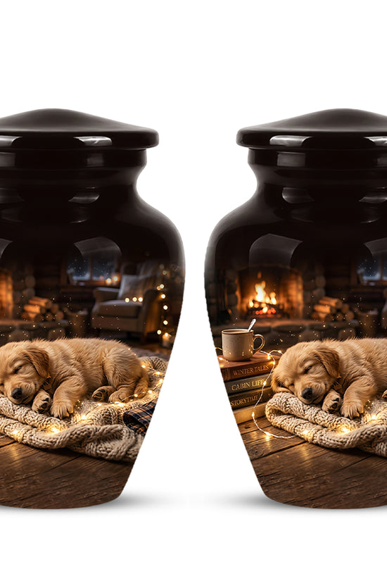 Dog Puppy Cremation Urn - Resting Eternal Memorial Urns For Pet Ashes