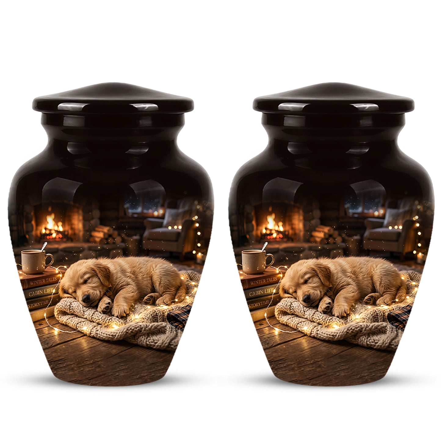 Dog Puppy Cremation Urn - Resting Eternal Memorial Urns For Pet Ashes
