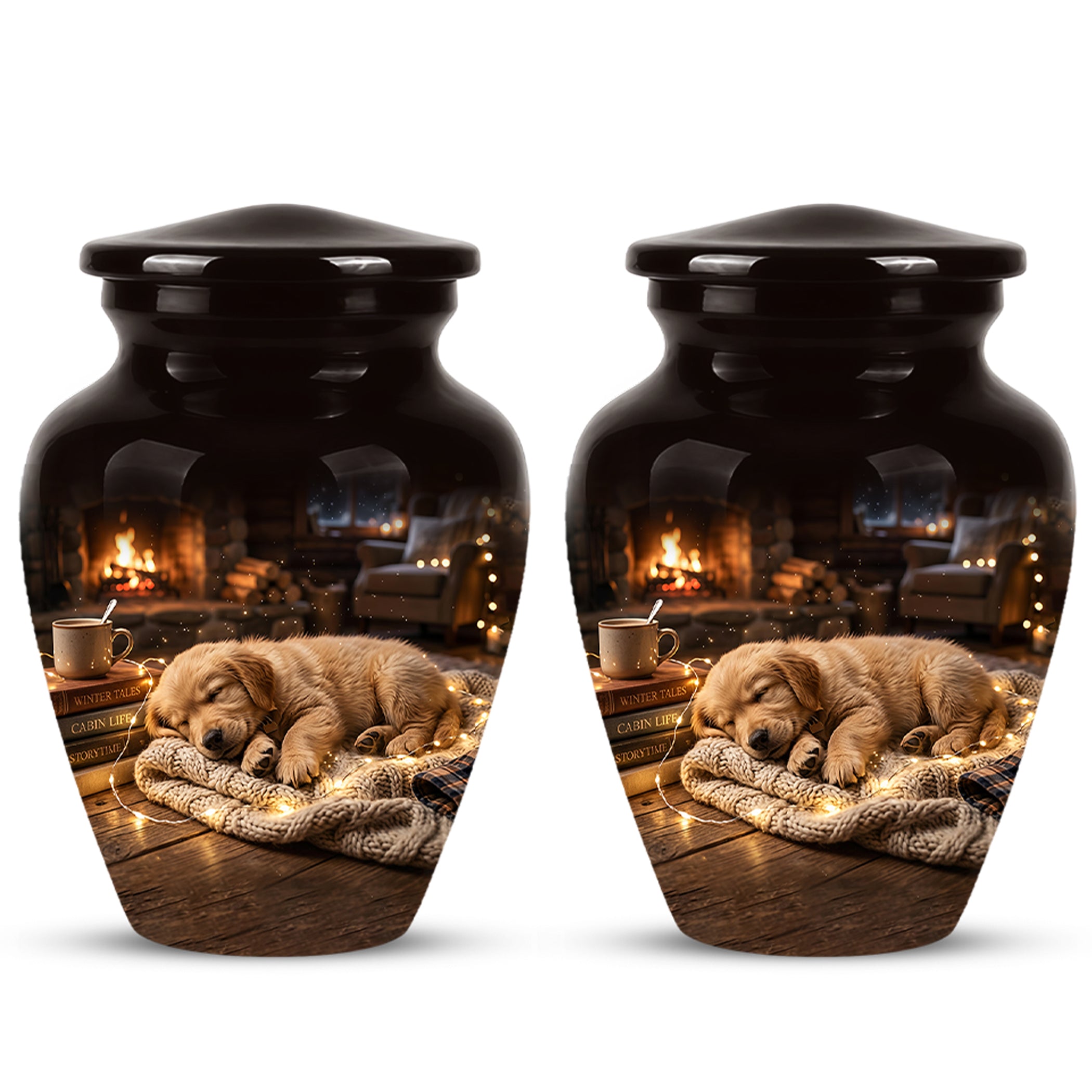 Dog Puppy Cremation Urn - Resting Eternal Memorial Urns For Pet Ashes