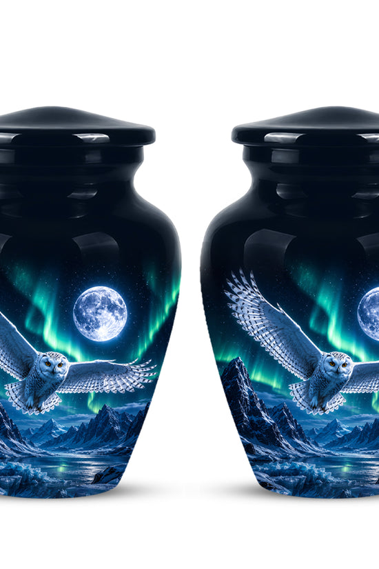 Flying Owl Adult Memorial Urn - Artistic Handcrafted Burial Urns For Ashes