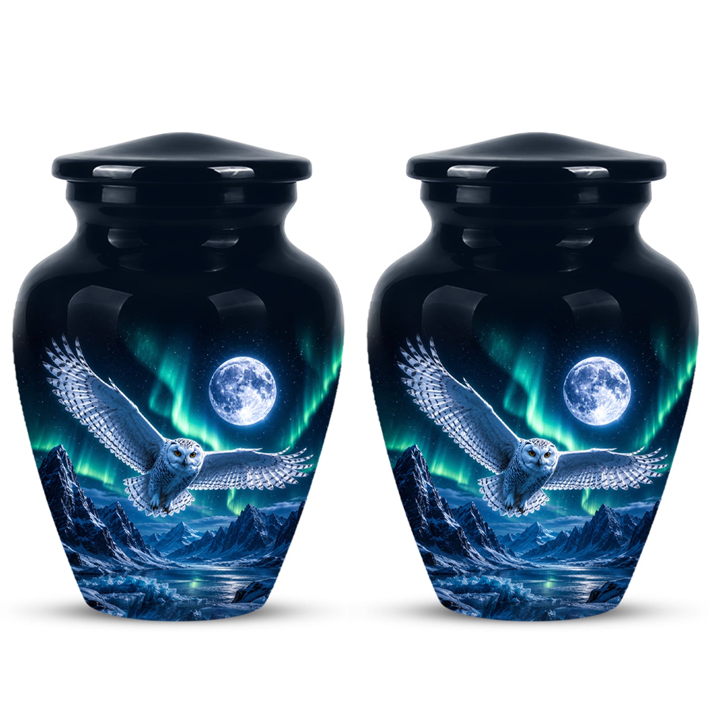 Flying Owl Adult Memorial Urn - Artistic Handcrafted Burial Urns For Ashes