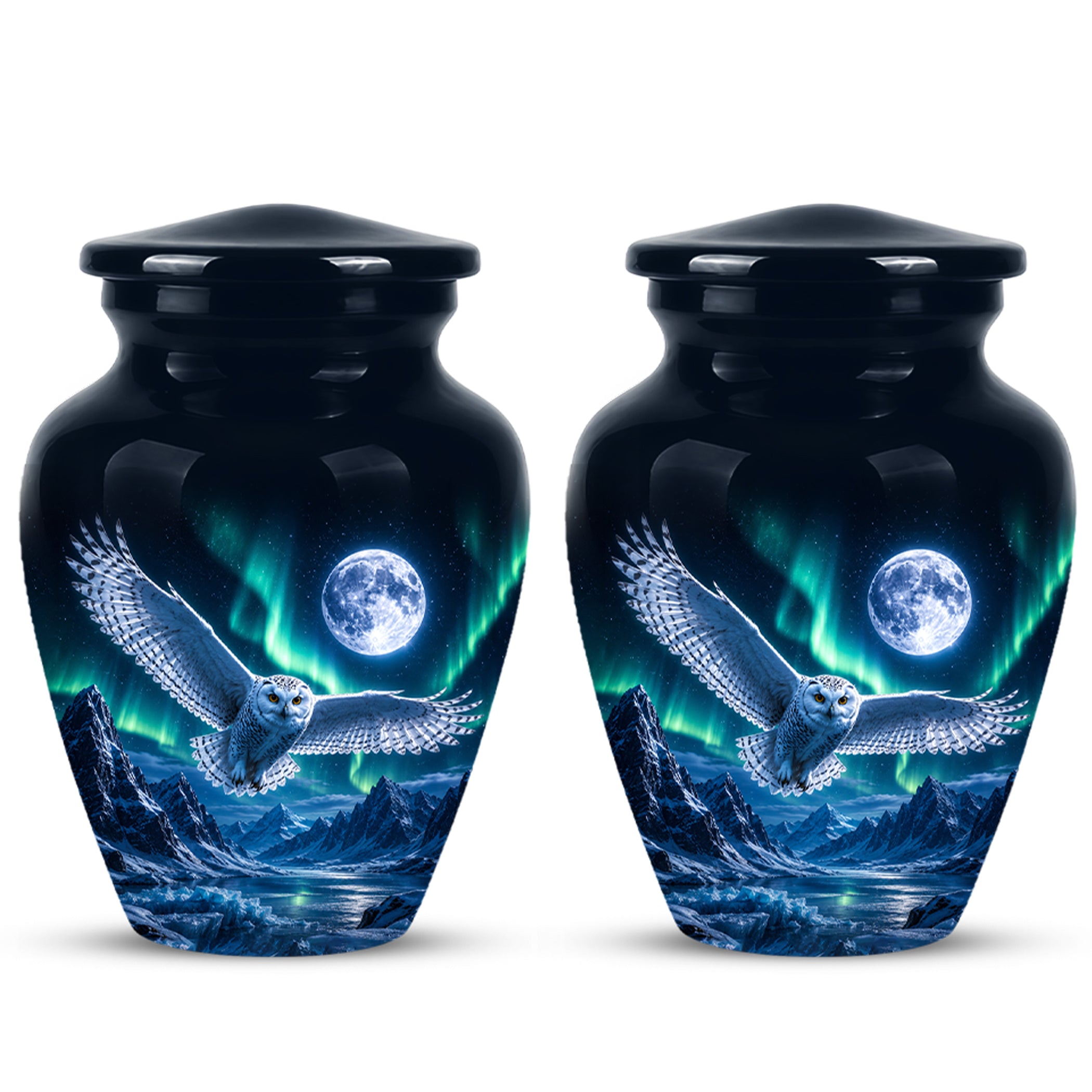 Flying Owl Adult Memorial Urn - Artistic Handcrafted Burial Urns For Ashes