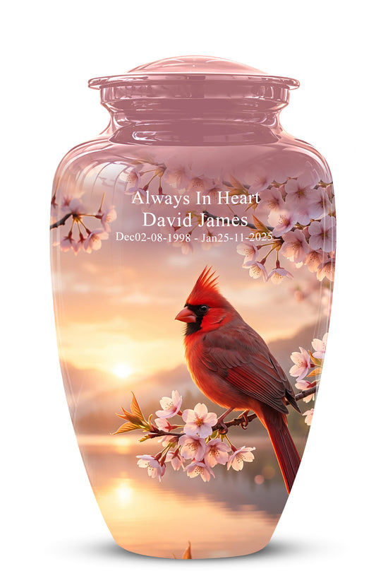 Cardinal Bird Themed Urn - Beautiful Memorial Urns For Spiritual Ashes