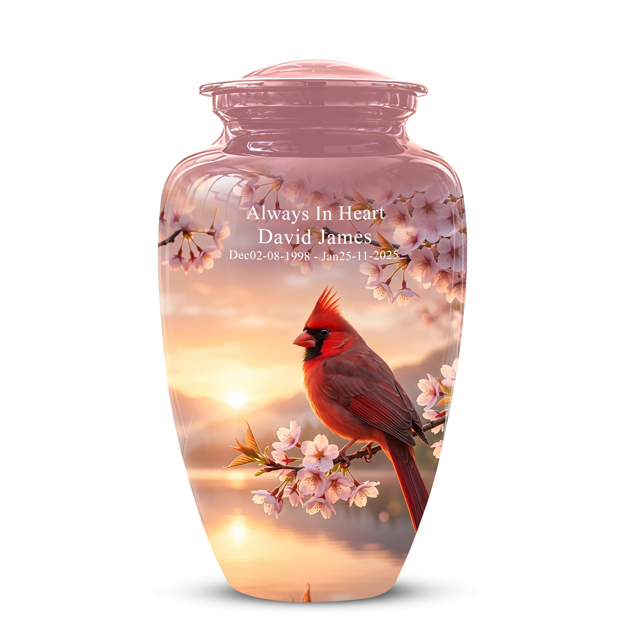 Cardinal Bird Themed Urn - Beautiful Memorial Urns For Spiritual Ashes