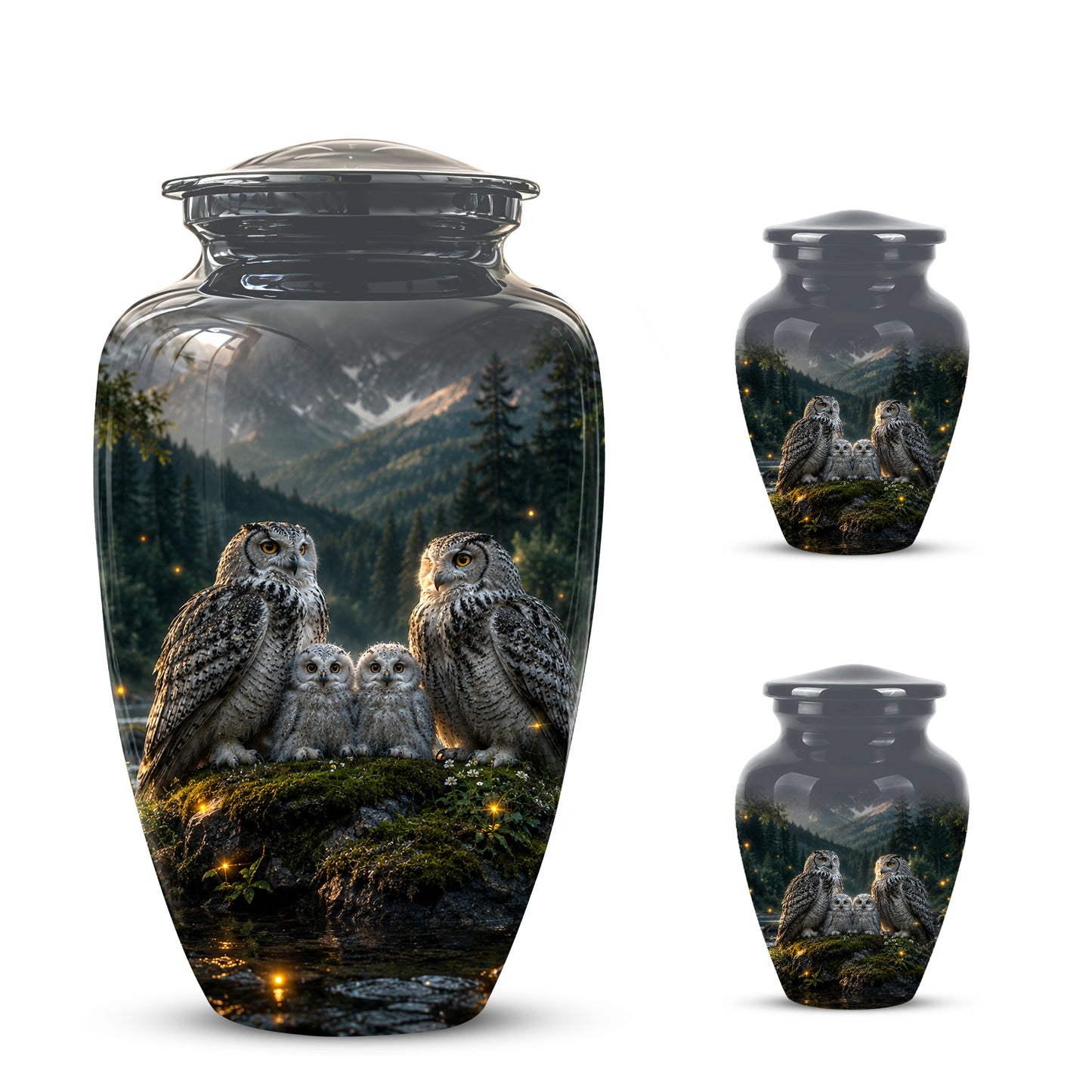 Owl Family Cremation Urn for Ashes – Beautifully Custom Memorial Urn