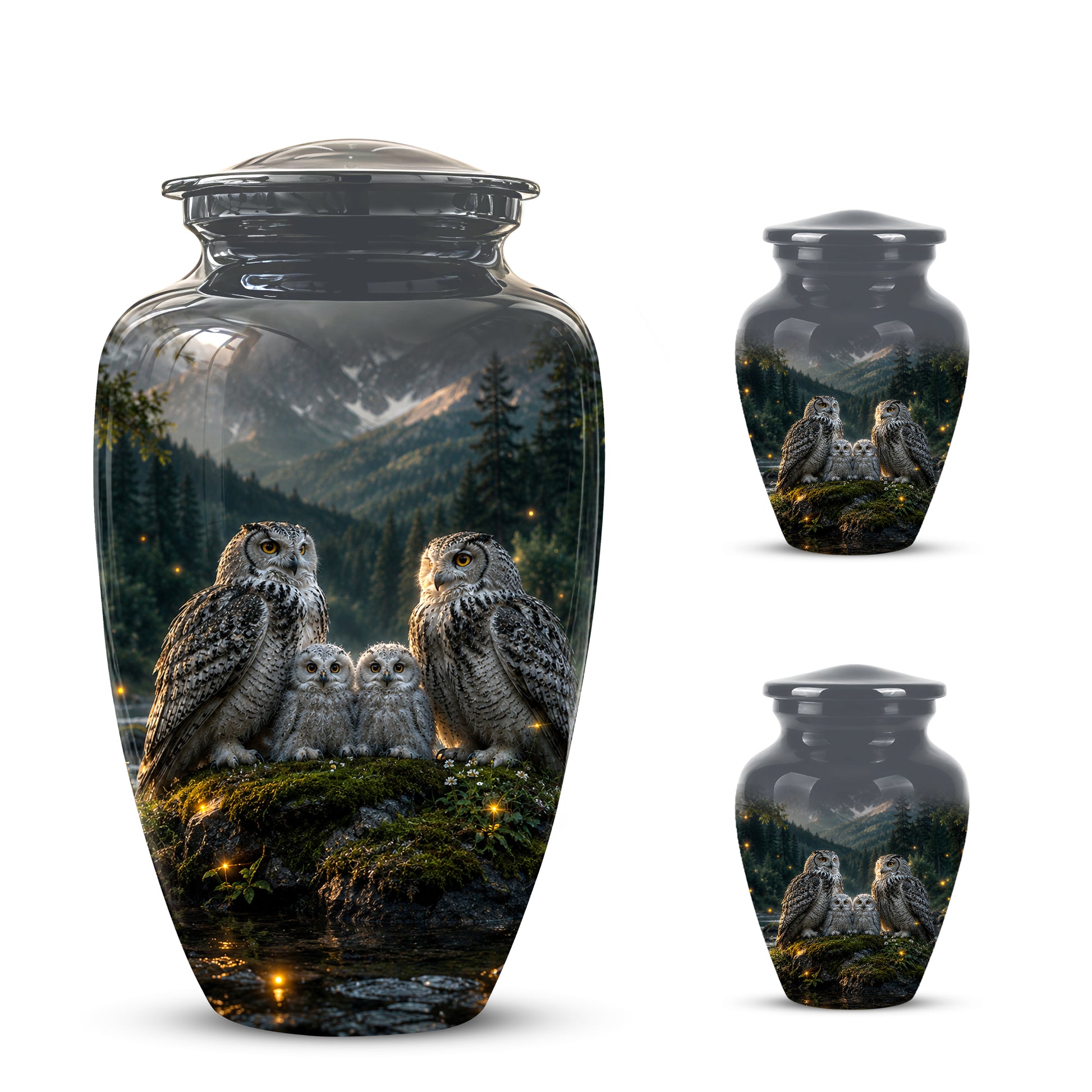 Owl Family Cremation Urn for Ashes – Beautifully Custom Memorial Urn