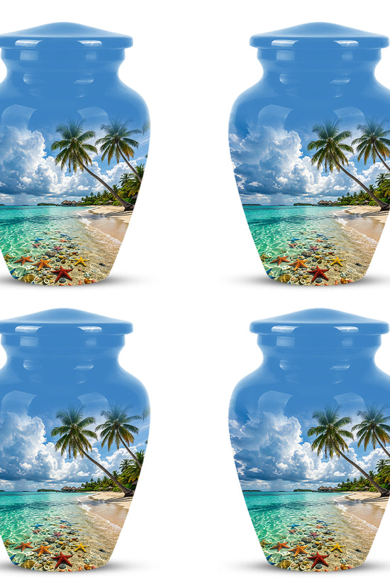 Beach Themed Burial Urn - Blue Sky Memorial Urns For Human Ashes
