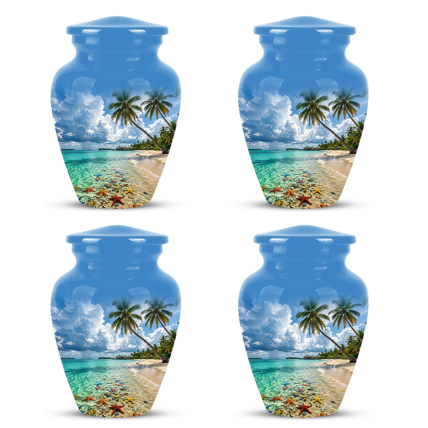 Beach Themed Burial Urn - Blue Sky Memorial Urns For Human Ashes