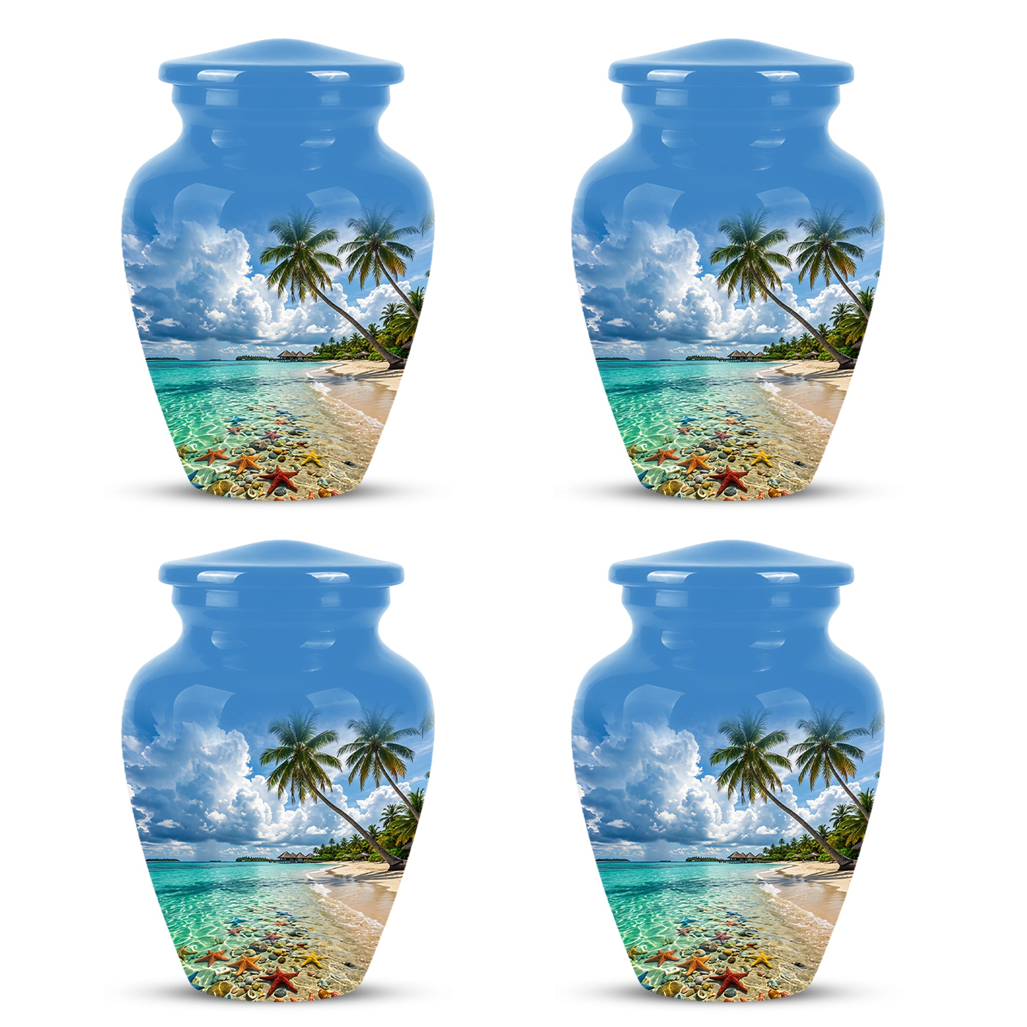 Beach Themed Burial Urn - Blue Sky Memorial Urns For Human Ashes