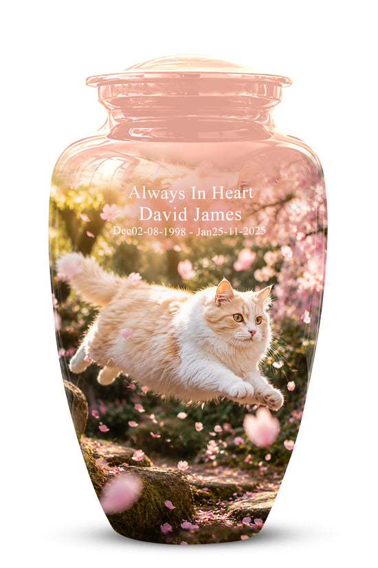 Fluffy Cat Pet Cremation Urn - Beautiful Pet Memorial Urns For Ashes