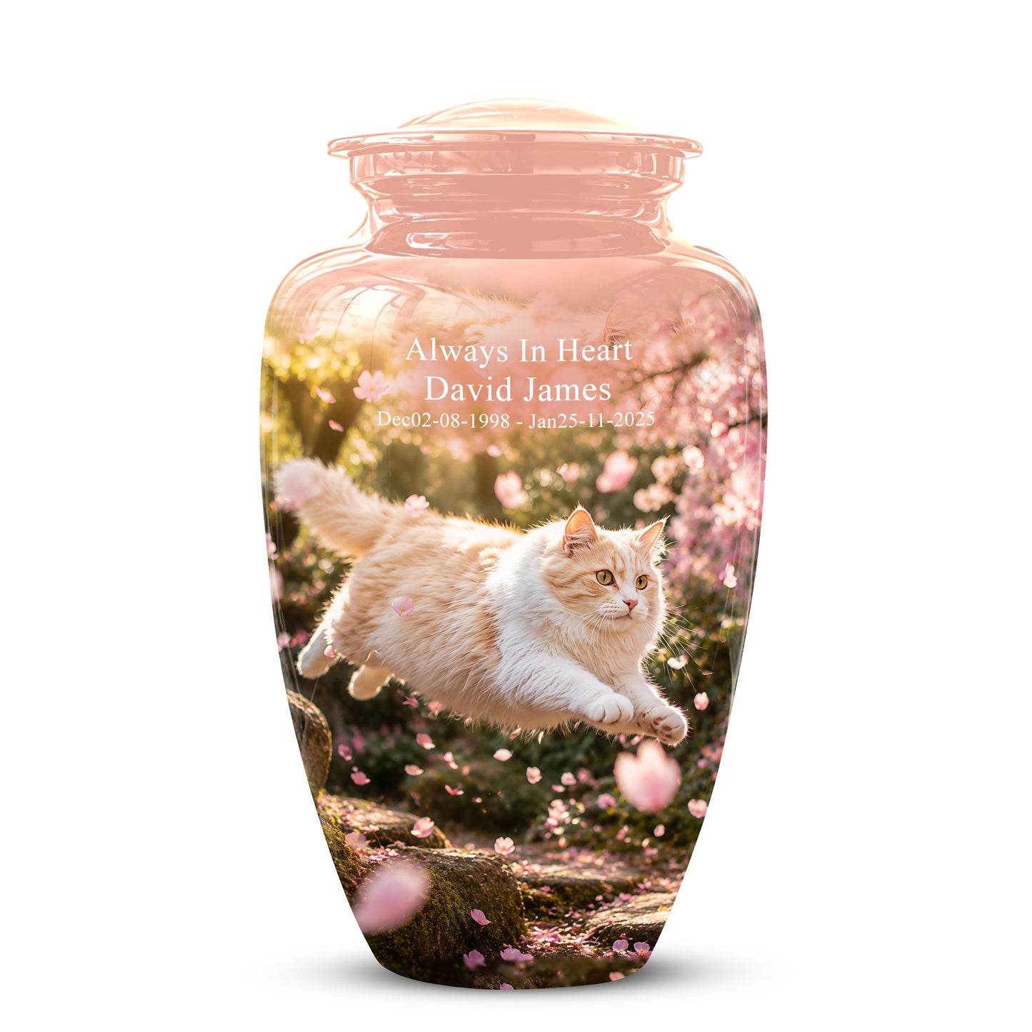 Fluffy Cat Pet Cremation Urn - Beautiful Pet Memorial Urns For Ashes