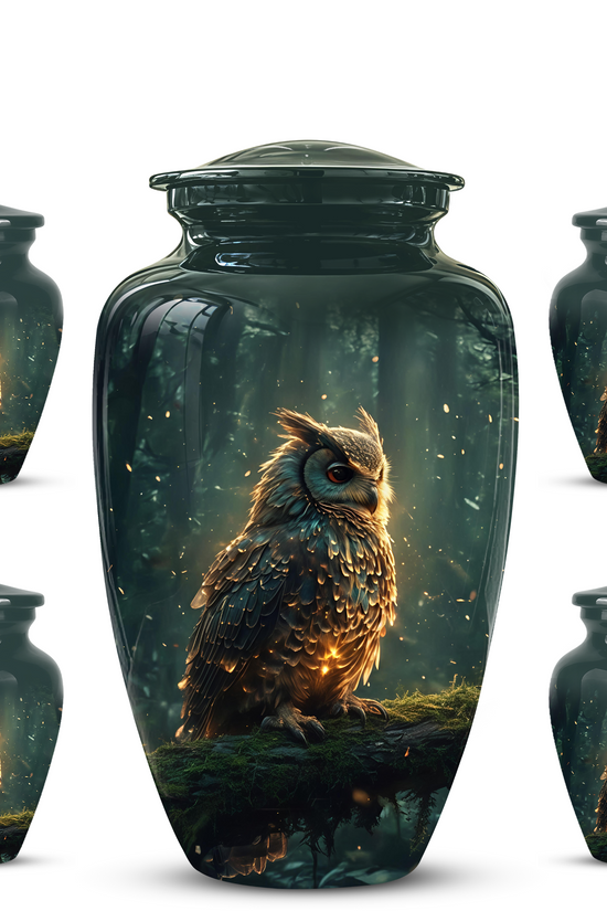 Mystical Owl Cremation Urn - Green Burial Urns For Human Ashes