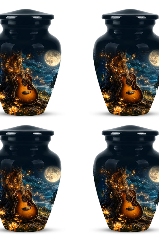 Artistic Guitar Cremation Urn - Starry Night Keep Urn For Music Lovers