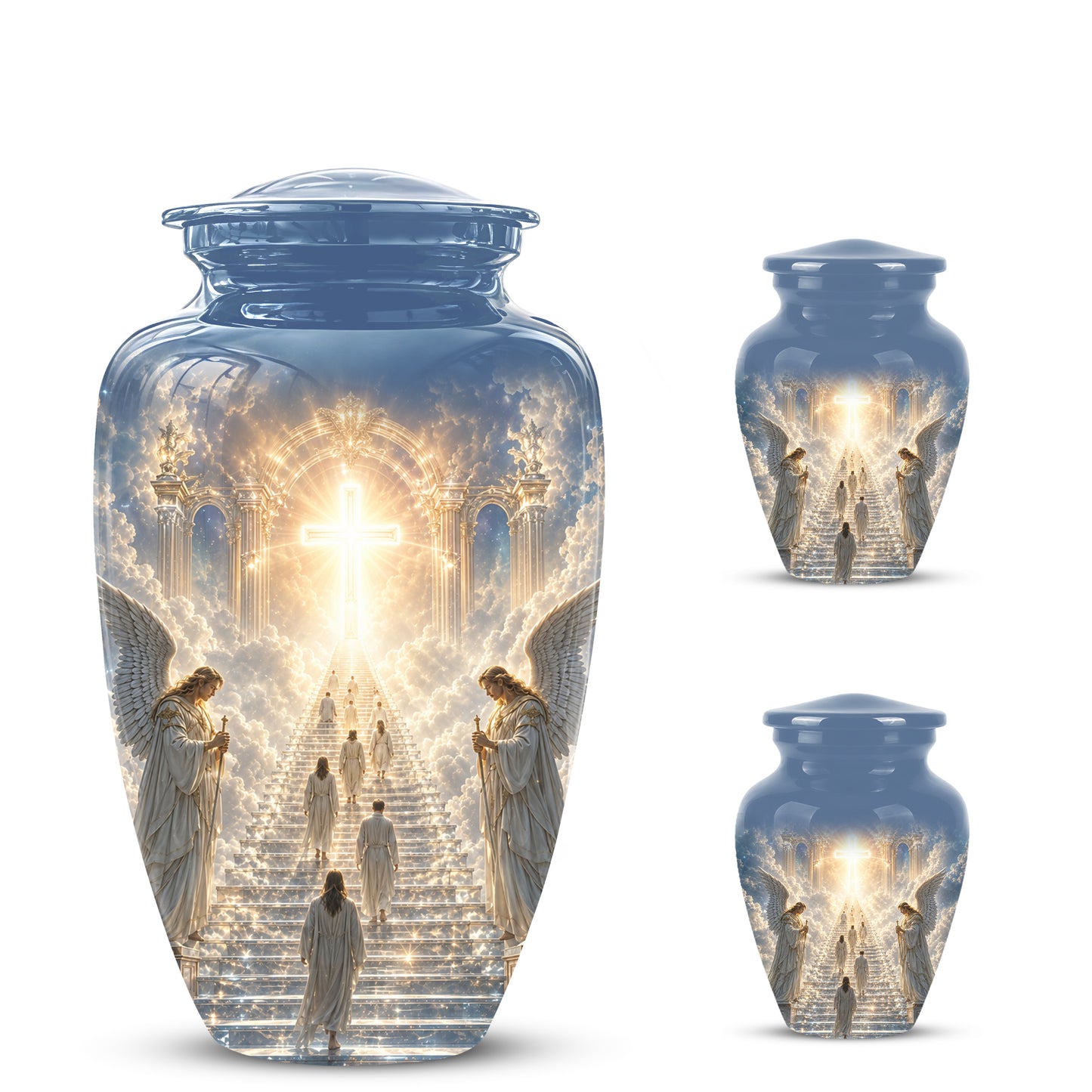 Heaven’s Gate Cross Cremation Urn – Angel Memorial Urn For Human Ashes
